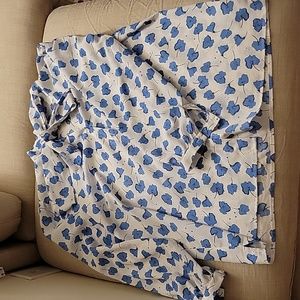 Bow Collar Button Down Blouse